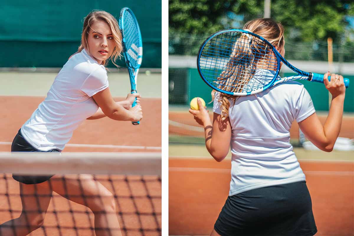 Anna Szlęzak grająca w tenisa rakietą Babolat EVO Drive Lite
